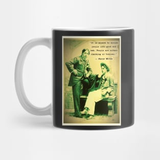 Oscar Wilde and Bosie Douglas portrait and quote: “It is absurd to divide people into good and bad...” Mug